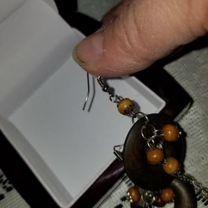 Boho Earrings colors brown silver